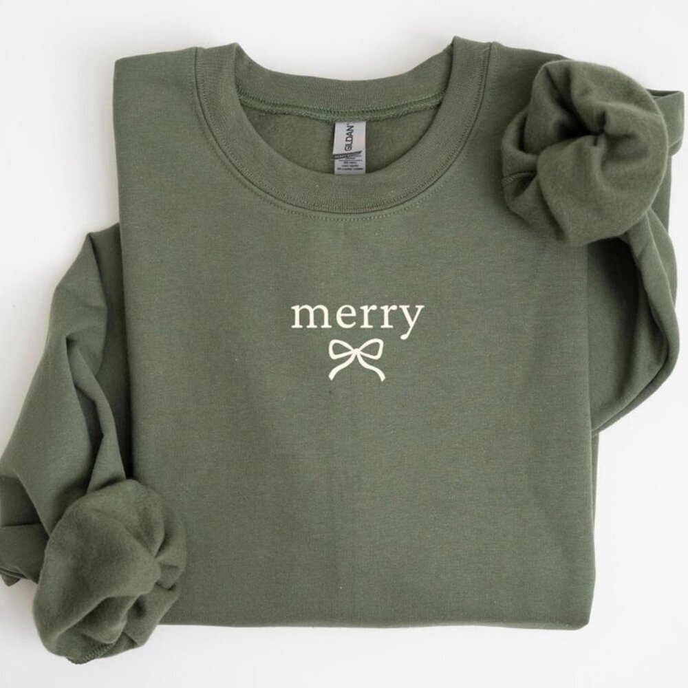 Minimal Merry Christmas Sweatshirt, Merry Christmas Family Cute Christmas 05